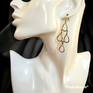3/$30 Teardrop Cluster Baby Blue Rhinestone Chandalier Dangle Earrings